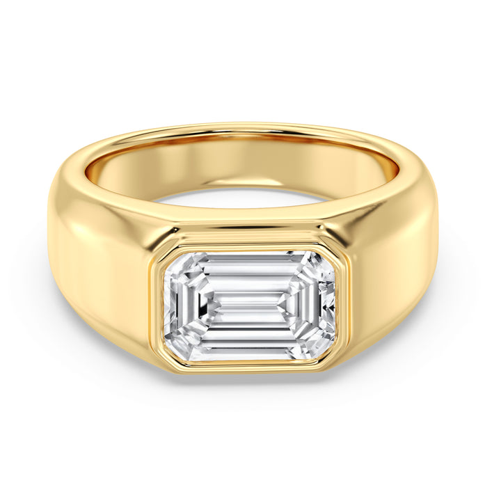 The Apollo Ring - Men's Emerald Cut Bezel Solitaire