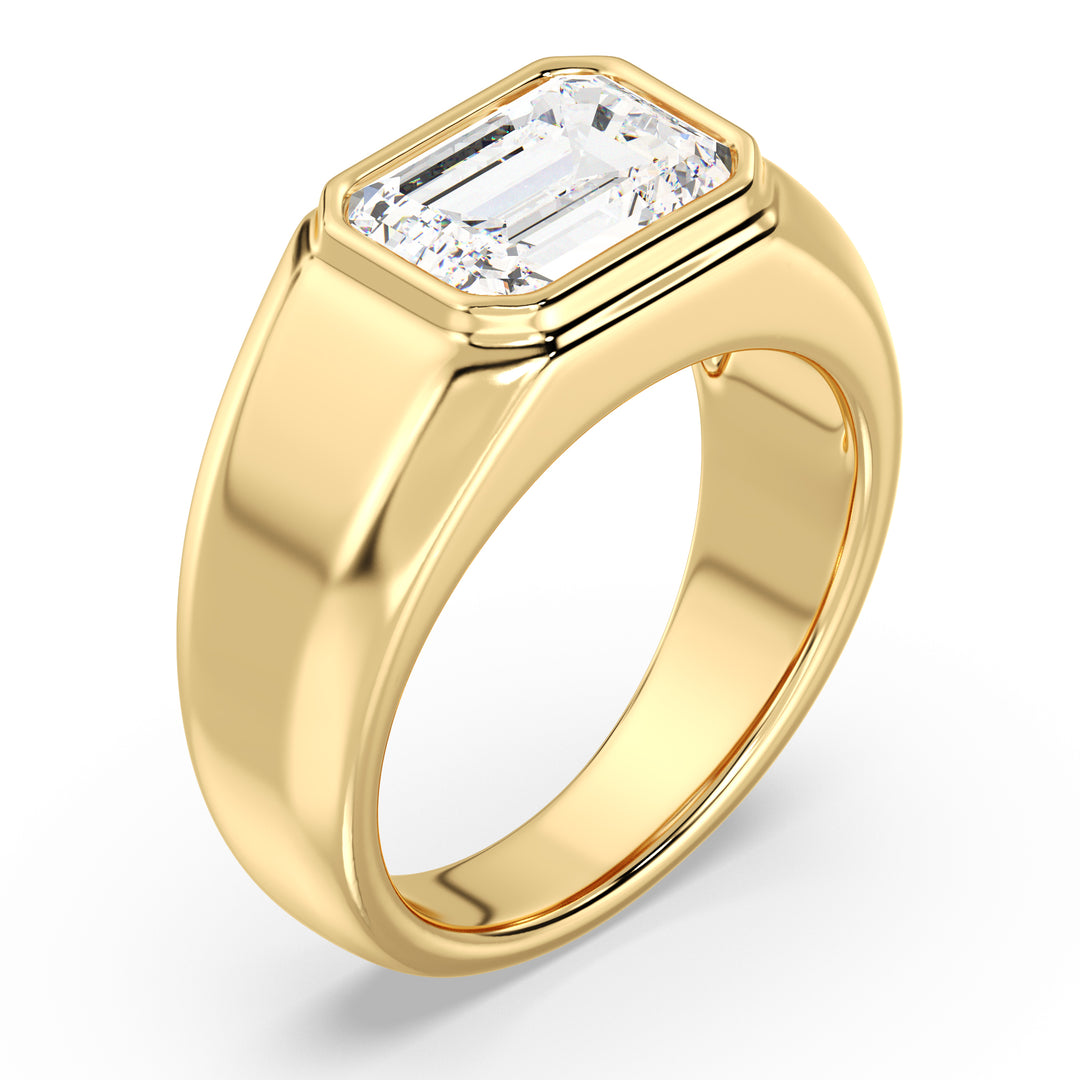 The Apollo Ring - Men's Emerald Cut Bezel Solitaire