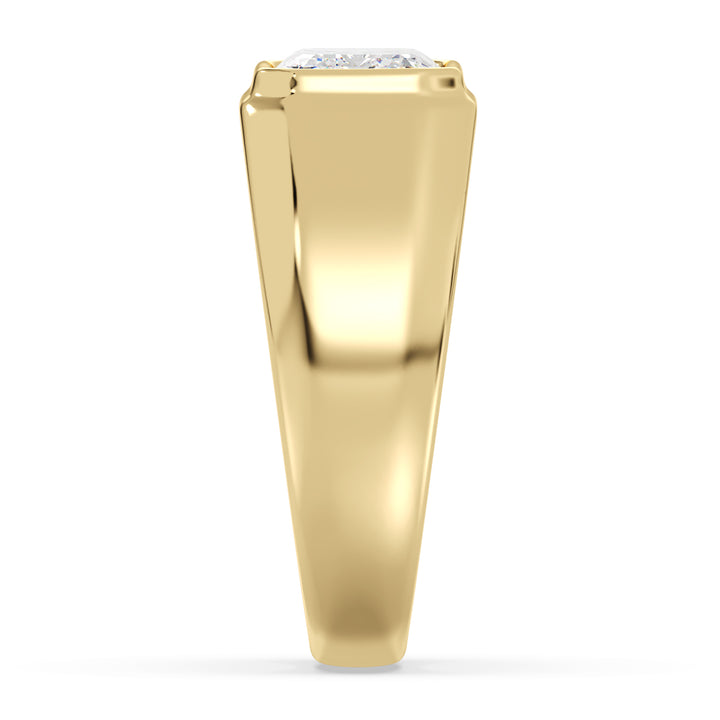 The Apollo Ring - Men's Emerald Cut Bezel Solitaire