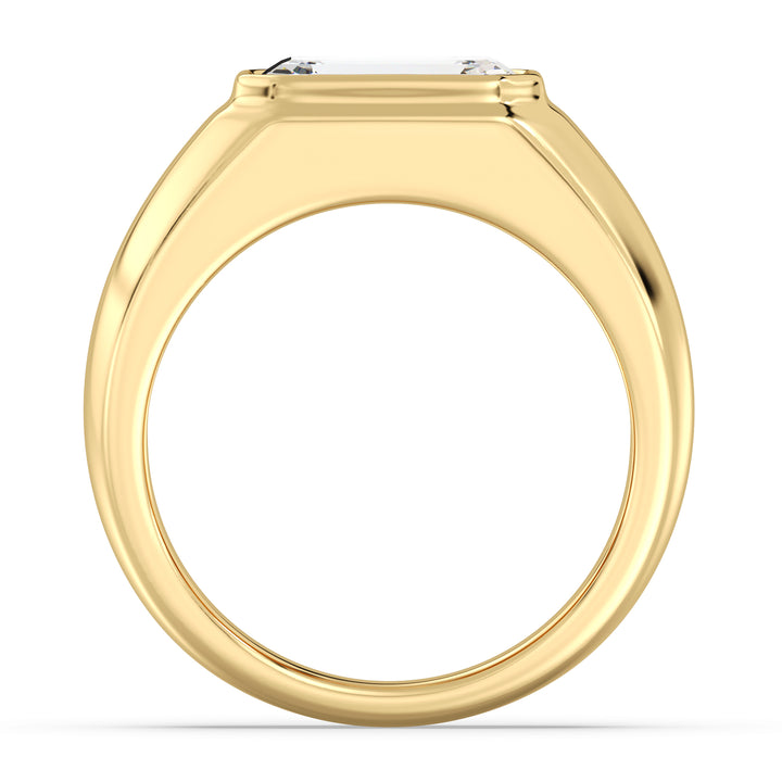 The Apollo Ring - Men's Emerald Cut Bezel Solitaire