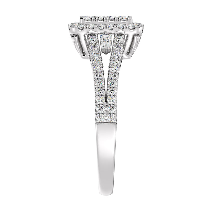 The Eloise - Rectangle Halo Split Shank Ring