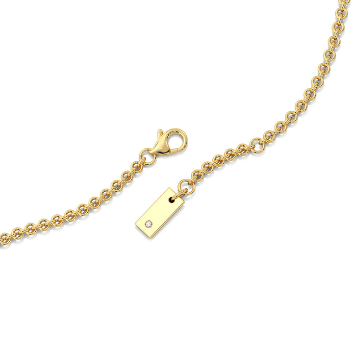 Elegant Heart Diamond Accent Halo & Bezel Station Necklace in 18K Yellow Gold featuring a 1.00ct heart-cut lab-grown diamond surrounded by a halo of smaller EF/VS diamonds and a bezel-set diamond-accented chain