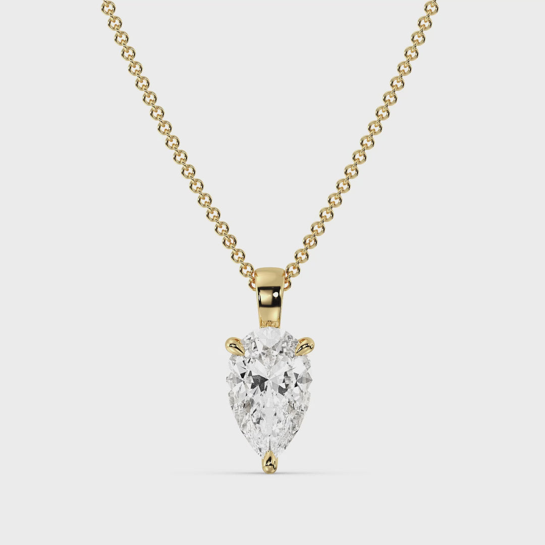 Pear-Cut Lab-Grown Diamond Solitaire Pendant