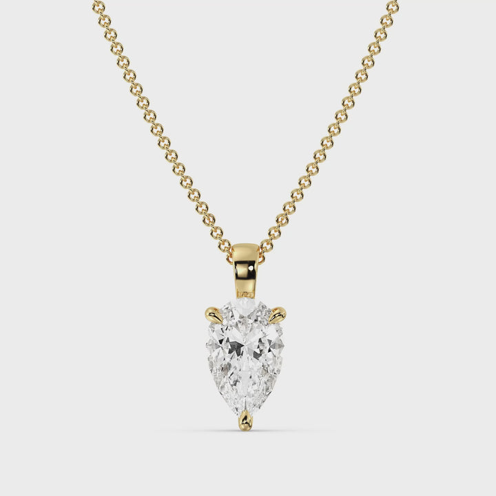 Pear-Cut Lab-Grown Diamond Solitaire Pendant