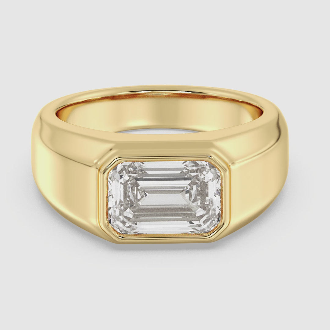 The Apollo Ring - Men's Emerald Cut Bezel Solitaire