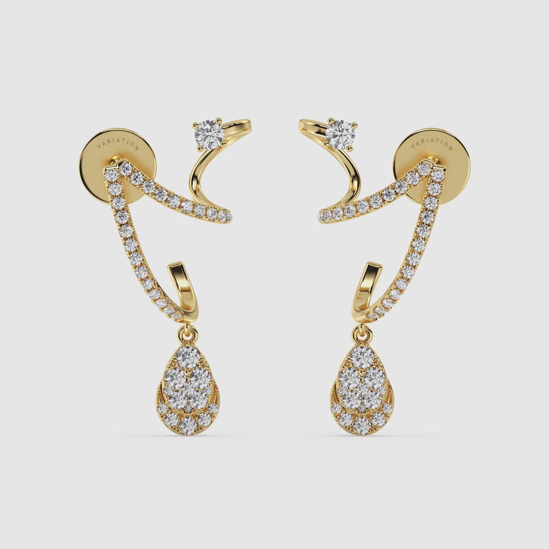 Pear Shaped Diamond Drop Earrings