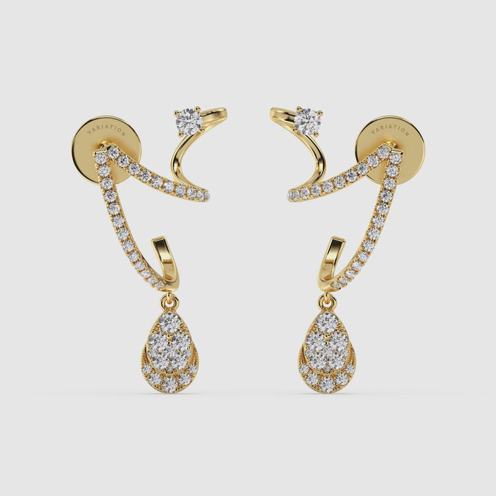 Pear Shaped Diamond Drop Earrings