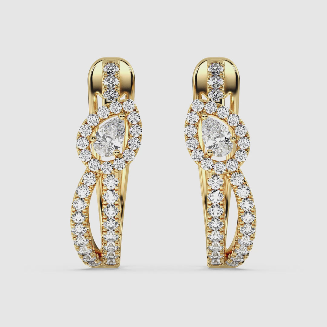 Twisted Hoop Earrings in 18K Gold