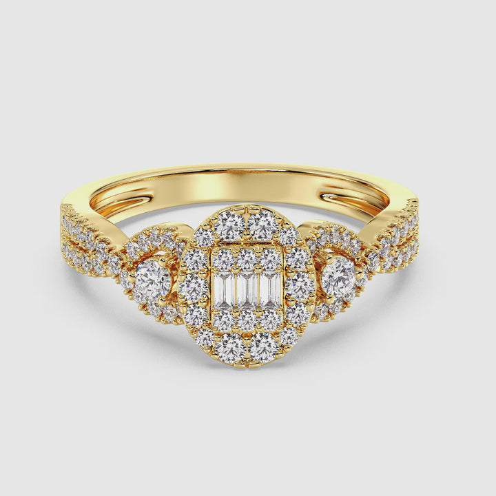 The Alice - Oval Halo Cluster Ring